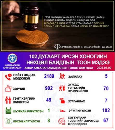 Хоногийн хугацаанд гэр бүлийн хүчирхийлэл үйлдсэн 70 иргэний үйлдлийг таслан зогсоож, шалгалтын ажиллагааг эхлүүллээ